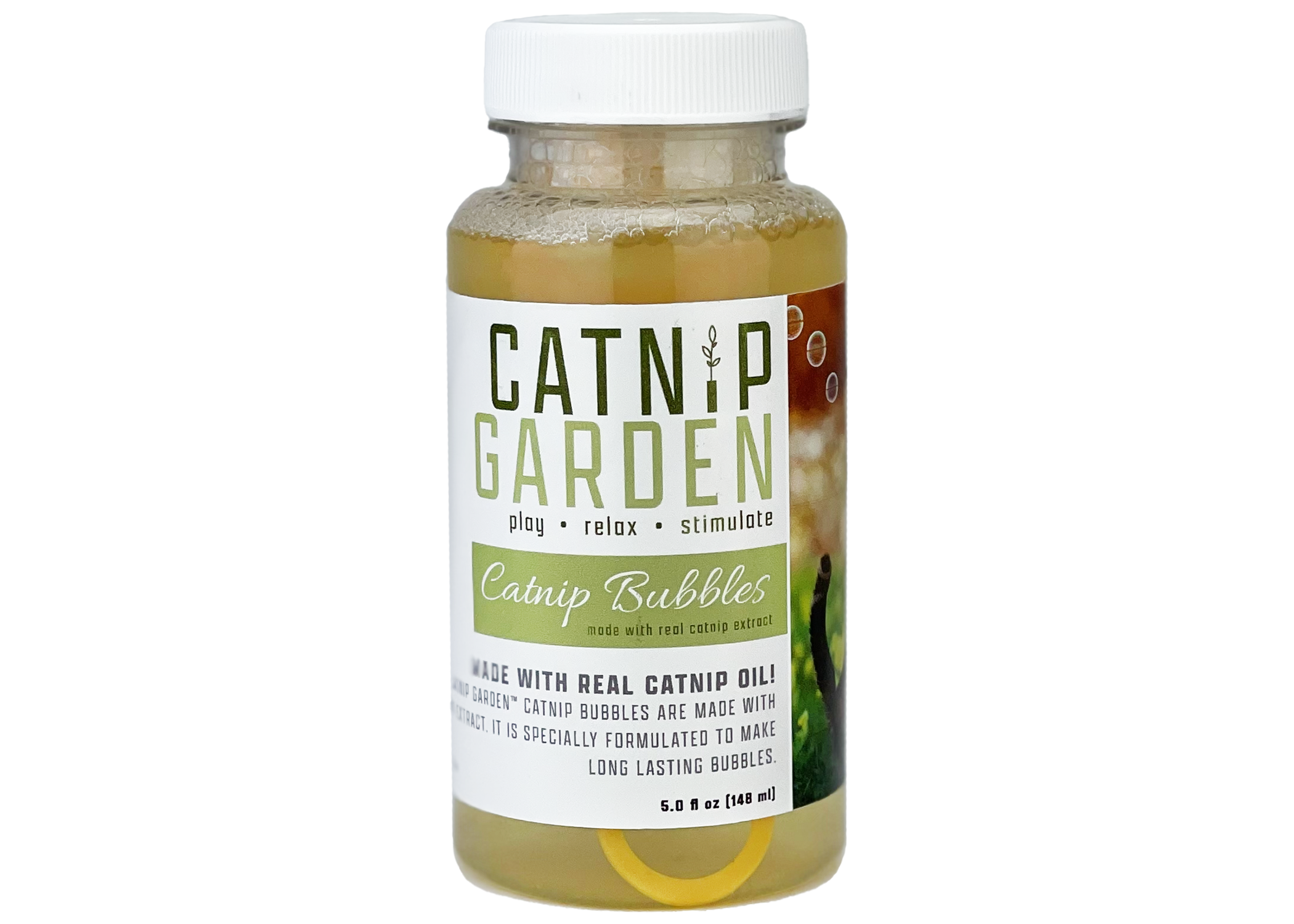Catnip Garden Bubbles with Wand for Interactive Cat Play, 0.5oz