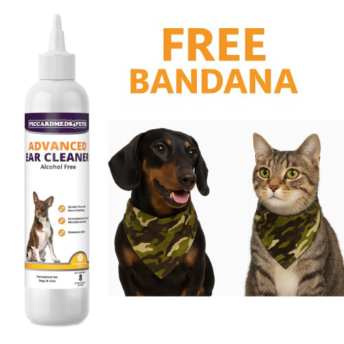 Alcohol-Free Pet Ear Cleaner with Bandana, 8oz