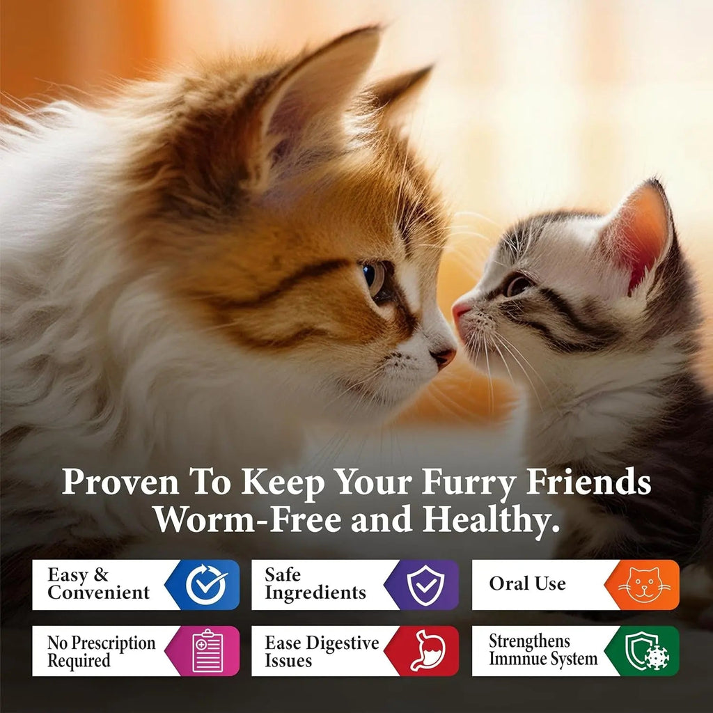 Cat and Kitten Liquid Dewormer with Dropper, Oral Supplement