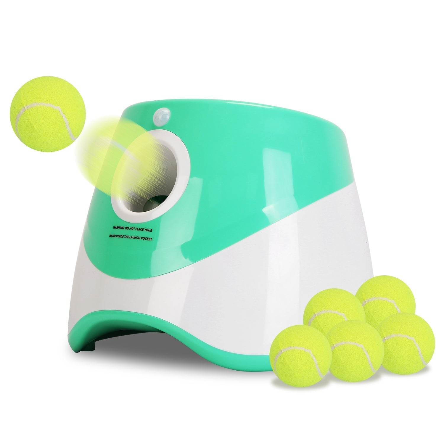 Automatic Ball Launcher for Small to Medium Dogs with 6 Tennis Balls