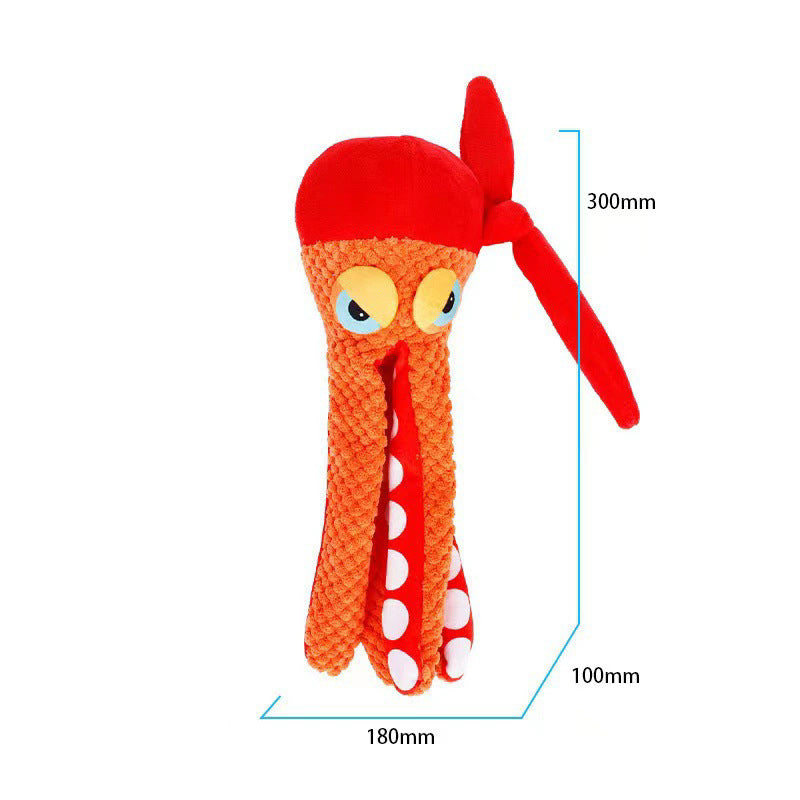Octopus Plush Dog Toy with Squeaker for Small and Medium Dogs