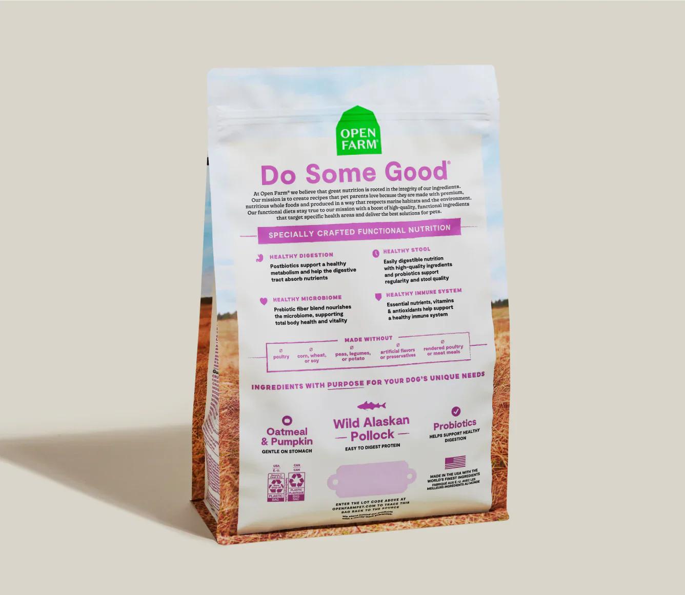 Sensitive Stomach Dog Food with Wild Alaskan Pollock, Oatmeal & Pumpkin