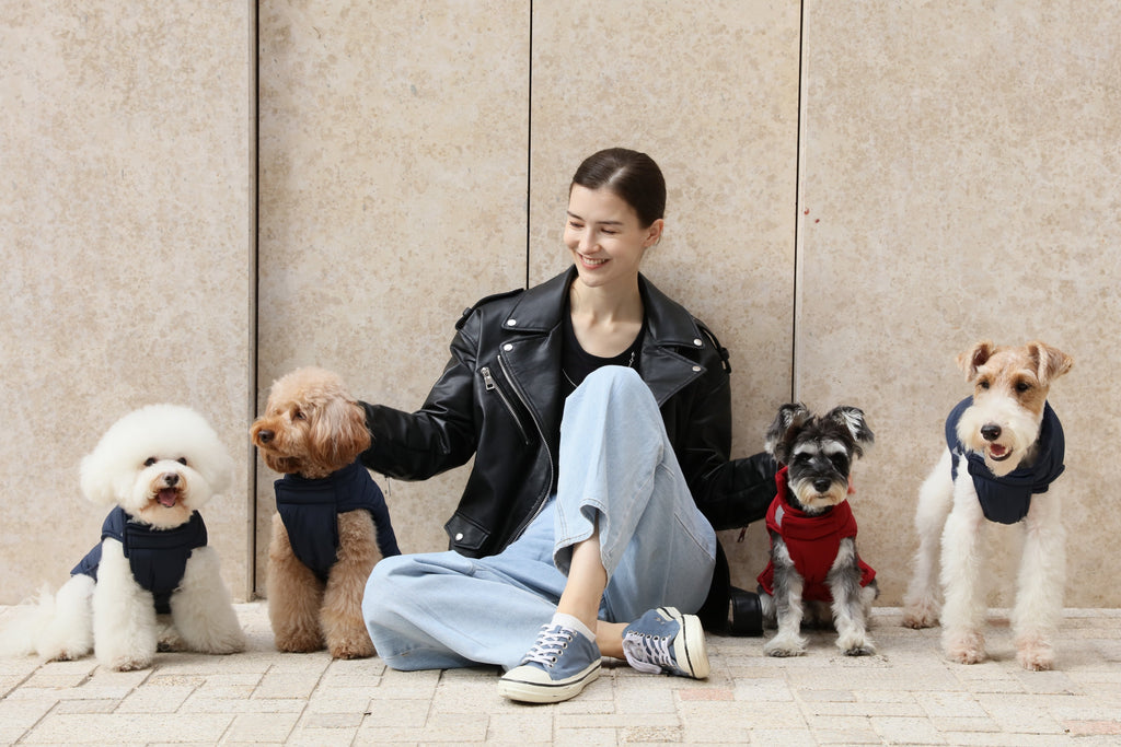 Reversible Dog Jacket with Fleece Lining and Reflective Trim