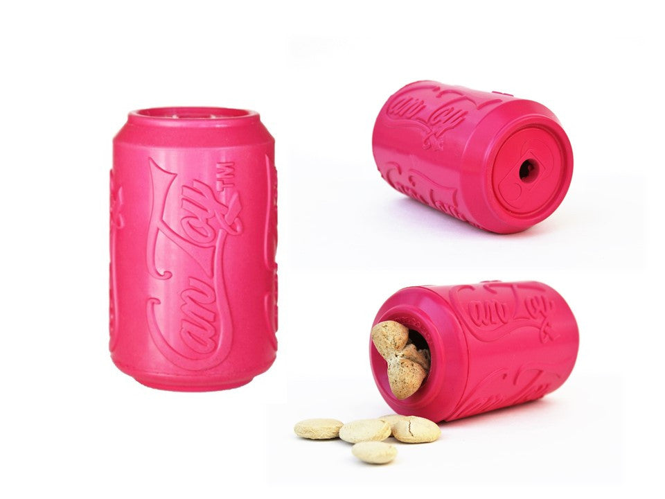 Puppy Can Toy Durable Rubber Chew & Treat Dispenser – Pink