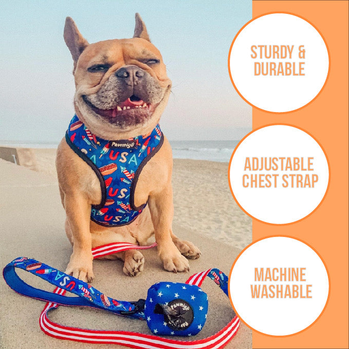 Worth The Squeeze Reversible Dog Harness – Lemon Print