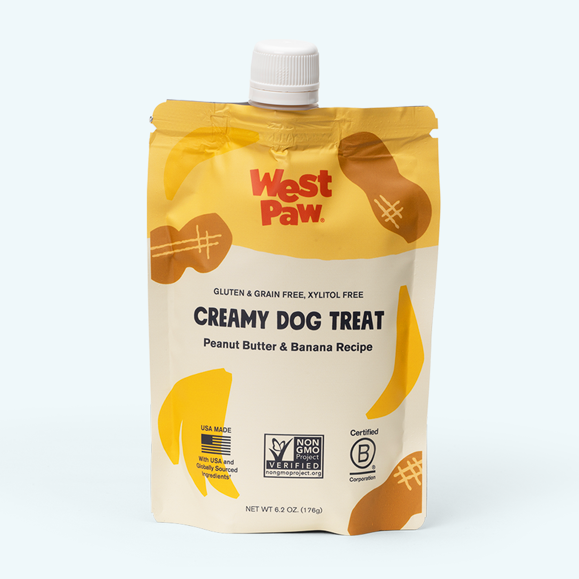Peanut Butter & Banana Creamy Dog Treat in Easy-Squeeze Pouch