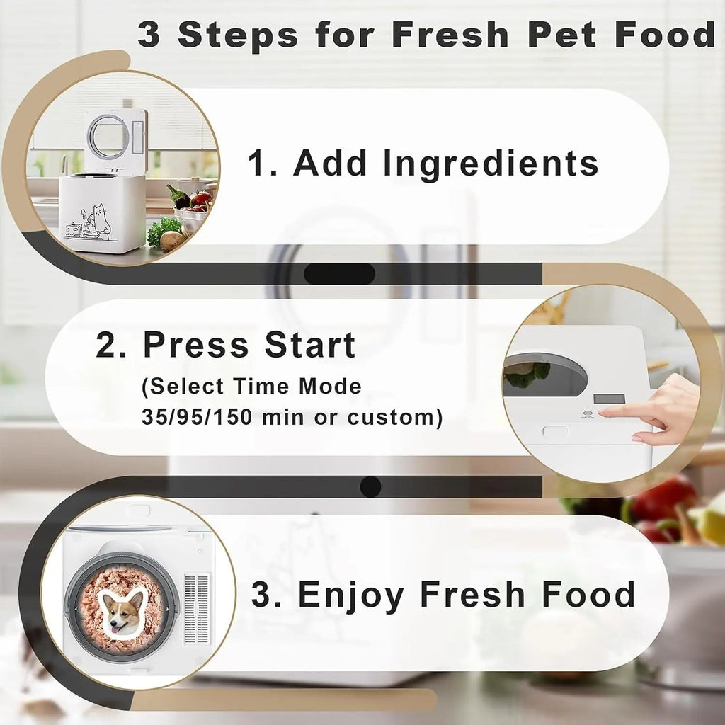 5-in-1 Pet Fresh Food Maker for Dogs and Cats, 2.5L Capacity