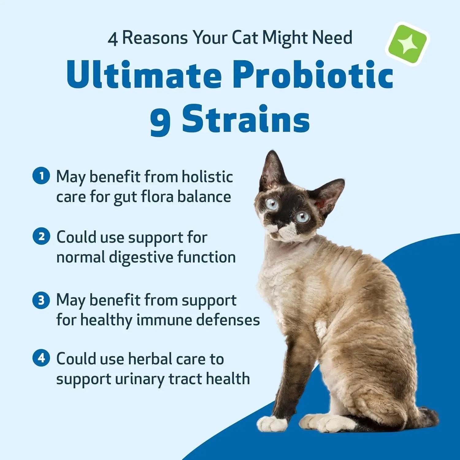 Cat Probiotic Powder with 9 Strains & FOS Prebiotics, 5.64 oz