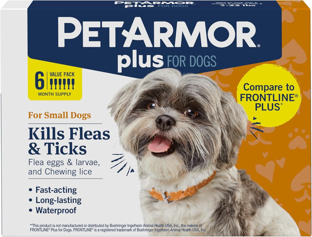 PetArmor Plus Flea & Tick Prevention for Dogs, 3 or 6 Dose Packs