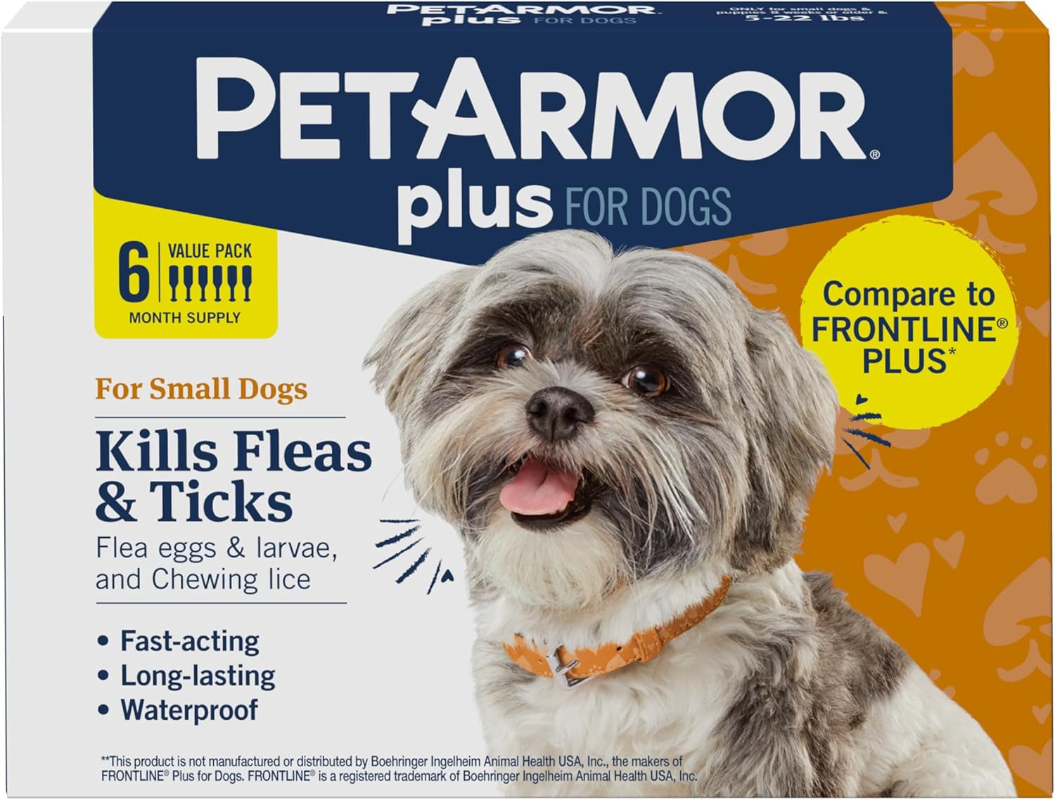PetArmor Plus Flea & Tick Prevention for Dogs, 3 or 6 Dose Packs