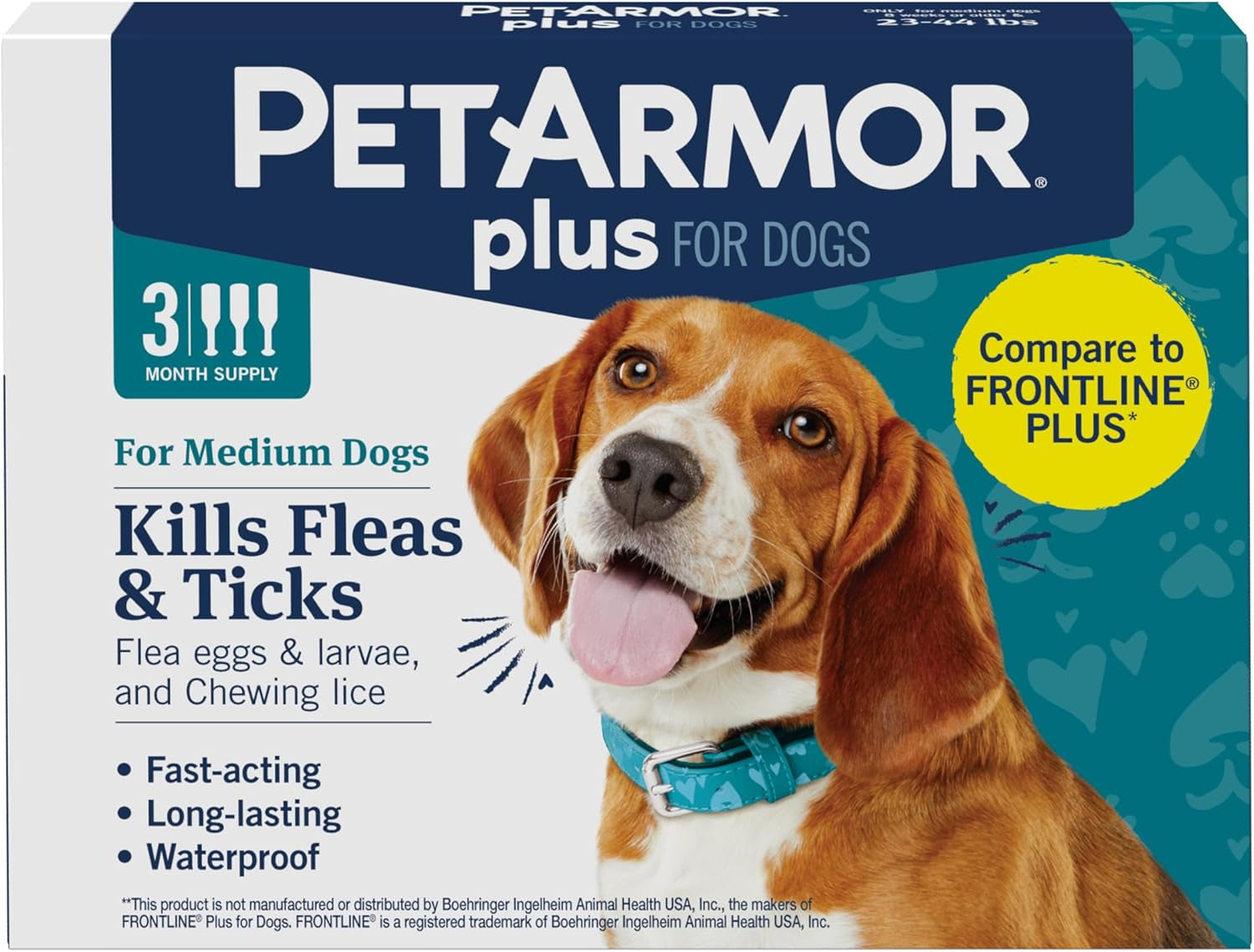 PetArmor Plus Flea & Tick Prevention for Dogs, 3 or 6 Dose Packs