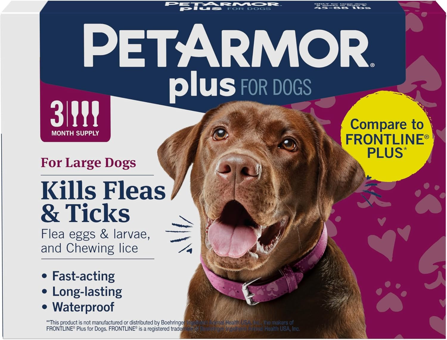 PetArmor Plus Flea & Tick Prevention for Dogs, 3 or 6 Dose Packs