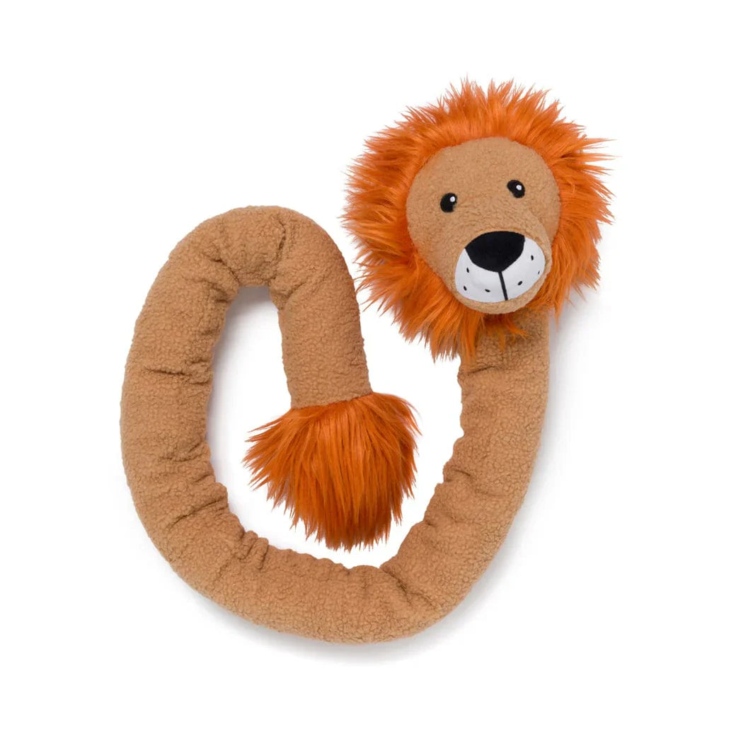 Extra-Long Lion Dog Toy with Squeakers and Crinkle Paper