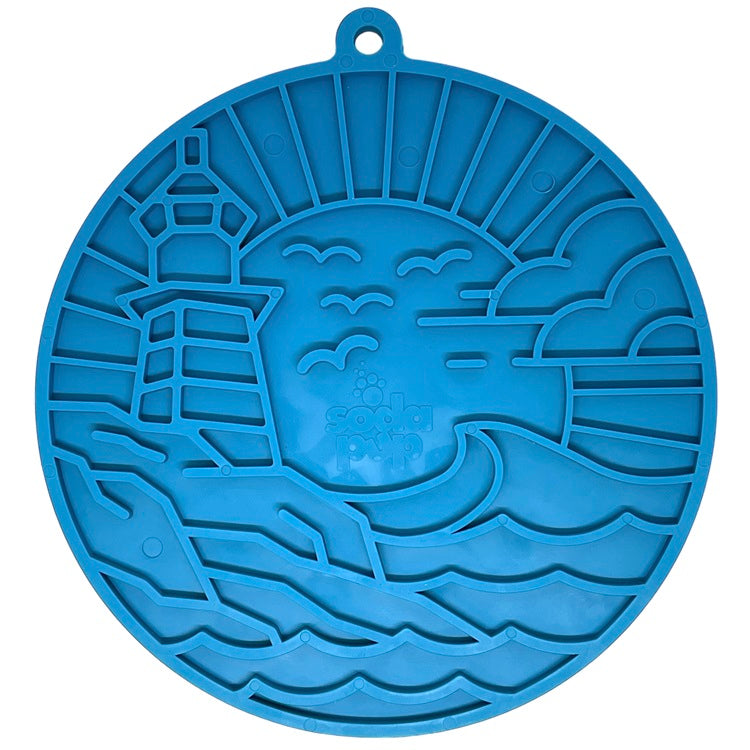 Lighthouse Dog Lick Mat with Suction Cups, 8" Diameter