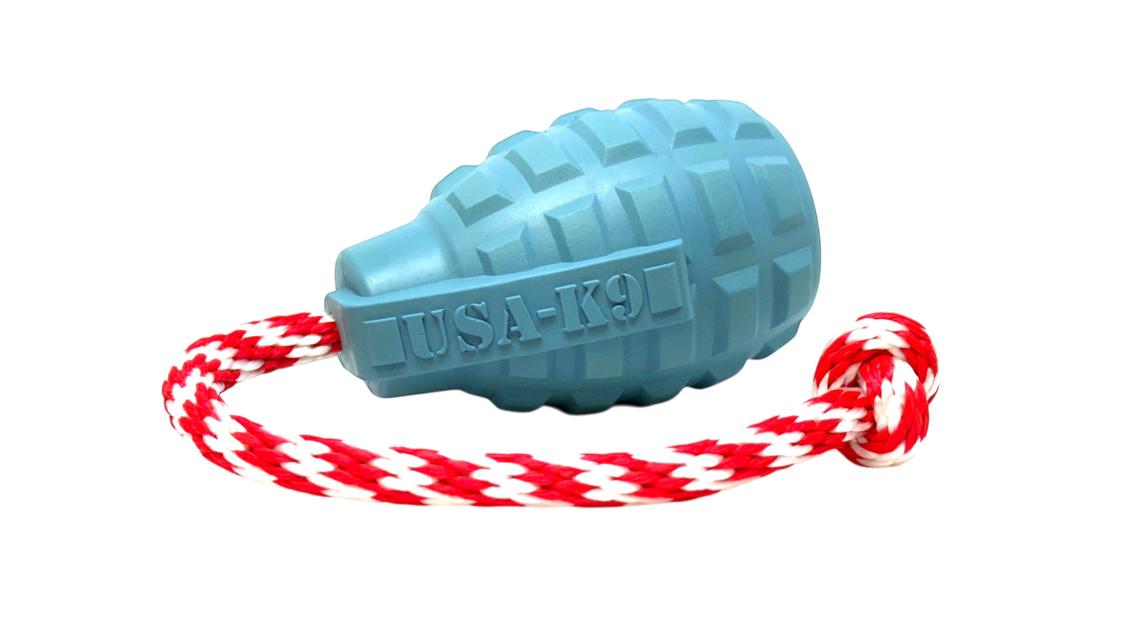 USA-K9 Grenade Dog Toy, Large, Steel Blue, 30–60 lbs