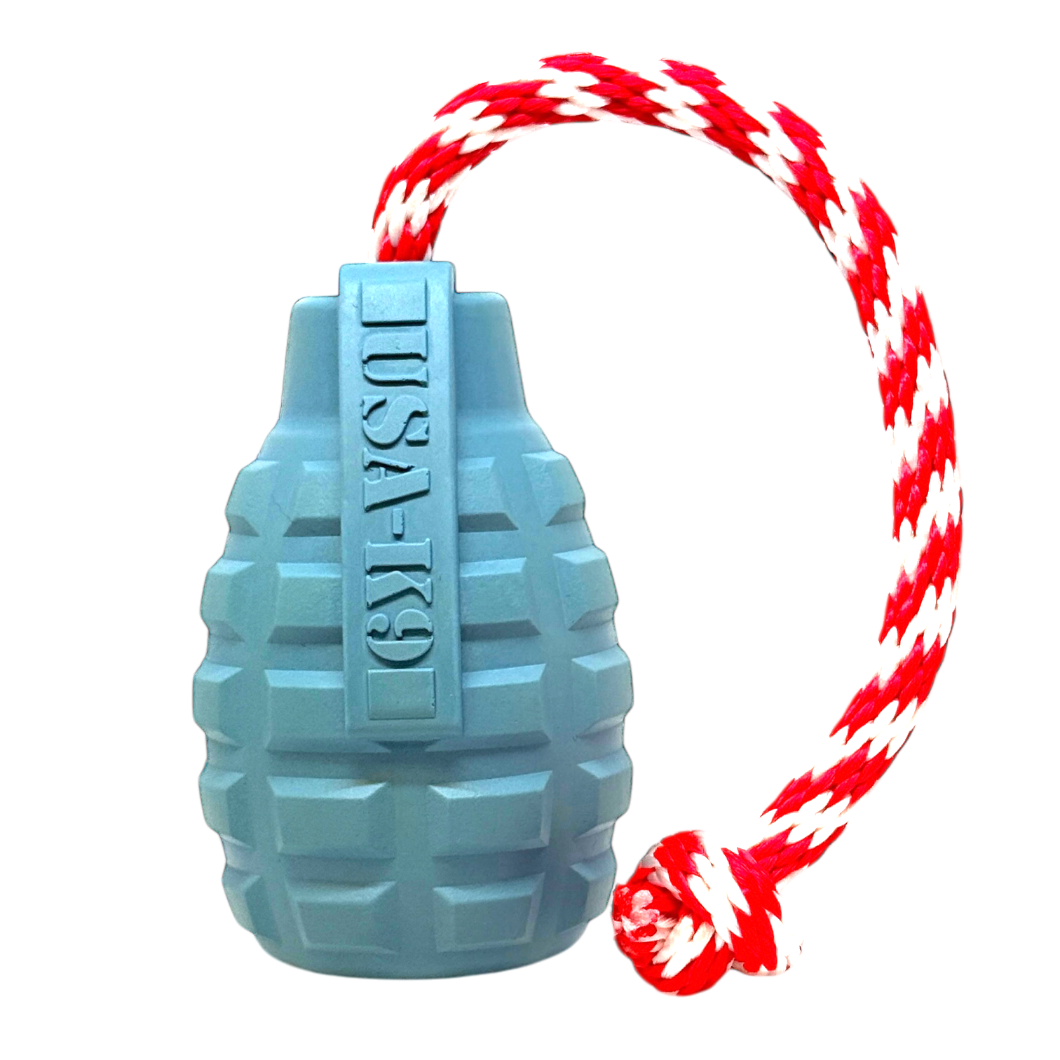 USA-K9 Grenade Dog Toy, Large, Steel Blue, 30–60 lbs