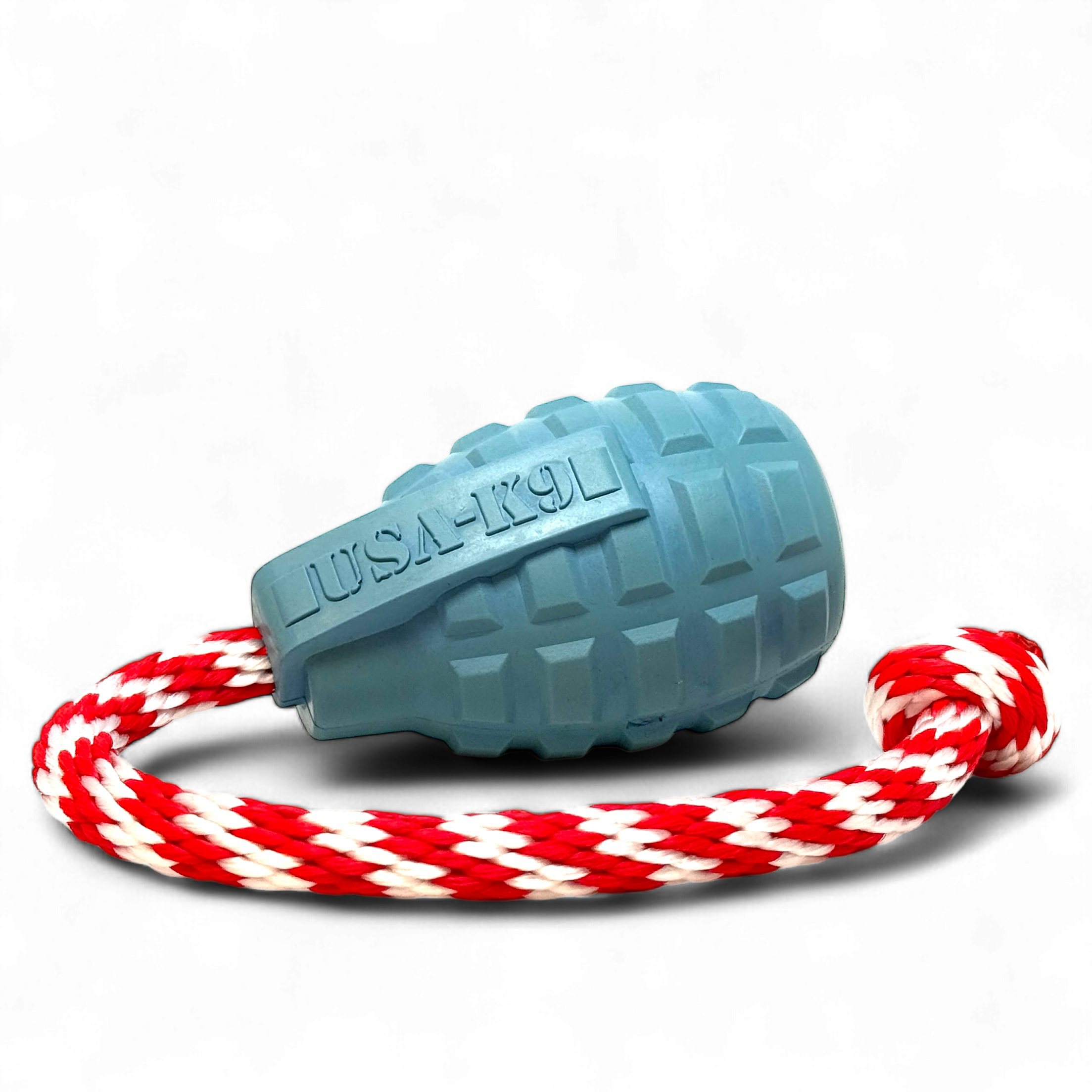 USA-K9 Grenade Dog Toy, Large, Steel Blue, 30–60 lbs