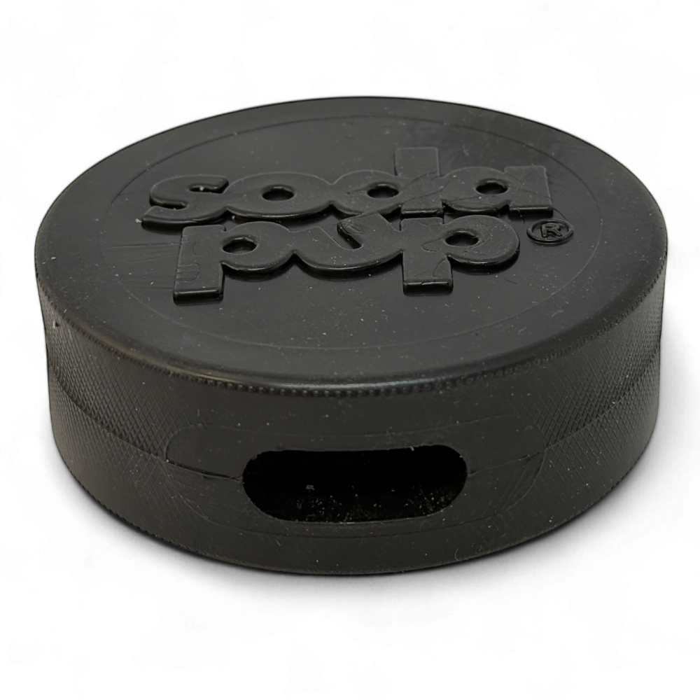 Hockey Puck Bully Stick Treat Holder for Power Chewers