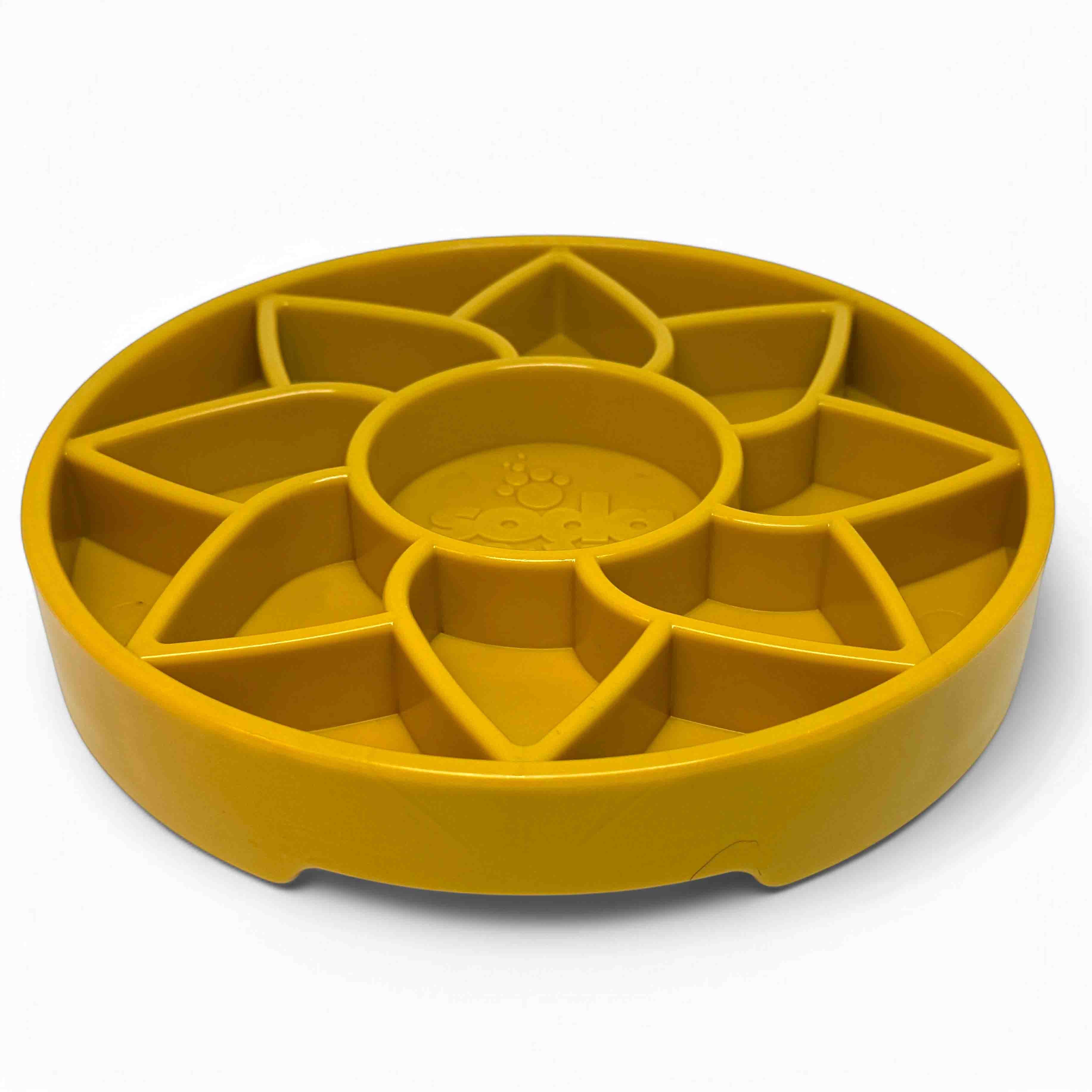 Sunflower Shallow Slow Feeder Bowl for Dogs, 8" Diameter