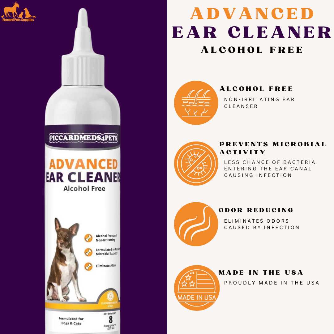 Alcohol-Free Pet Ear Cleaner with Bandana, 8oz