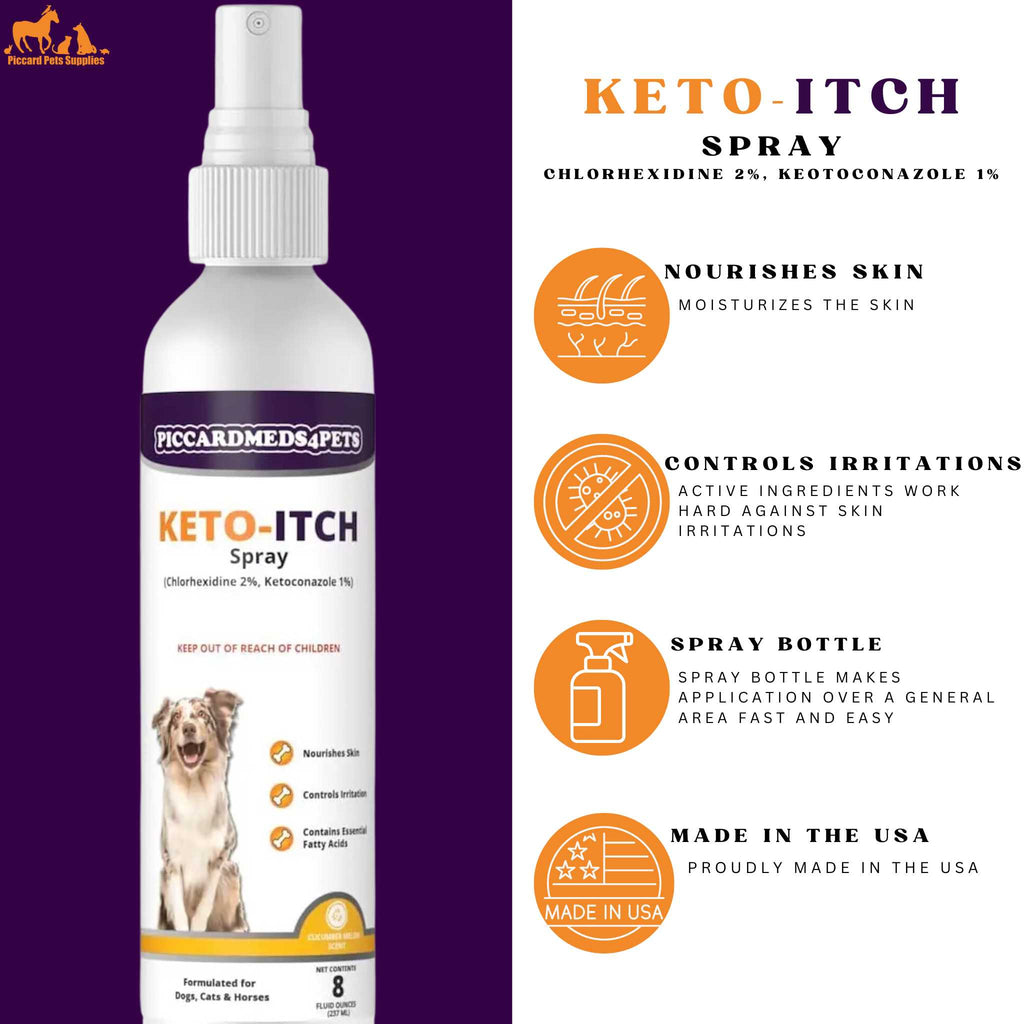 Chlorhexidine & Ketoconazole Skin Spray for Dogs and Cats, 8oz