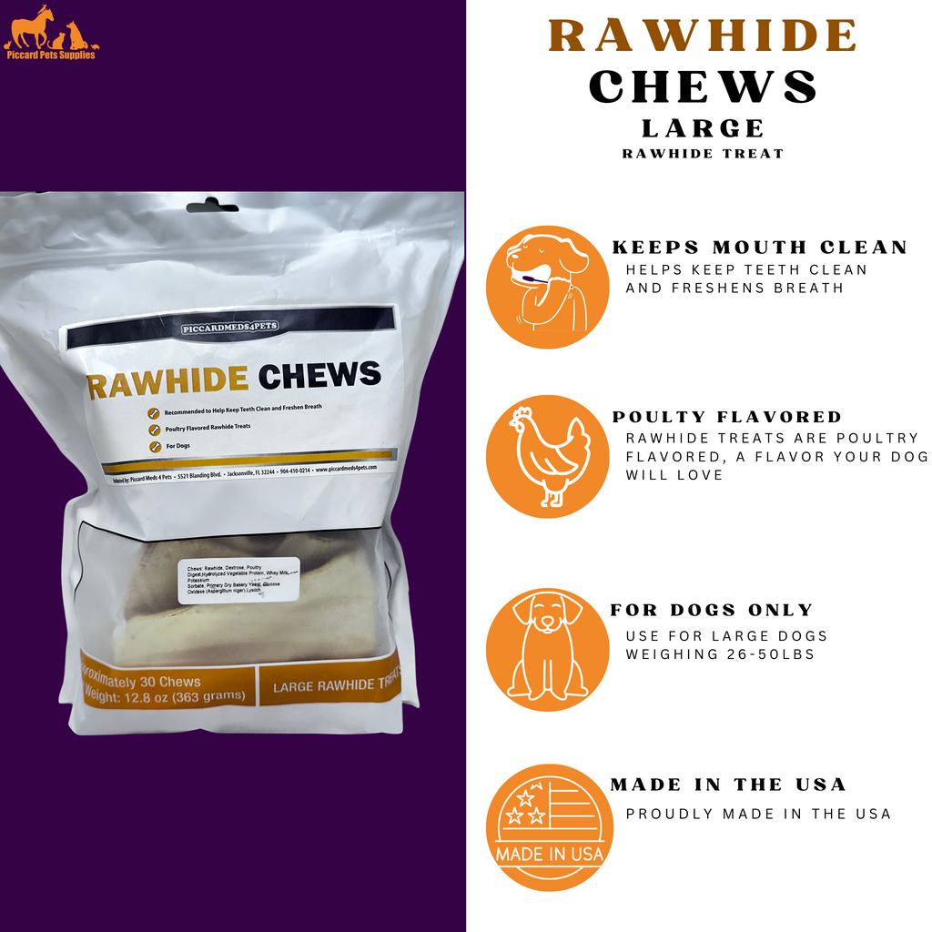 Poultry Rawhide Dental Chew for Medium Dogs (26–50 lbs)