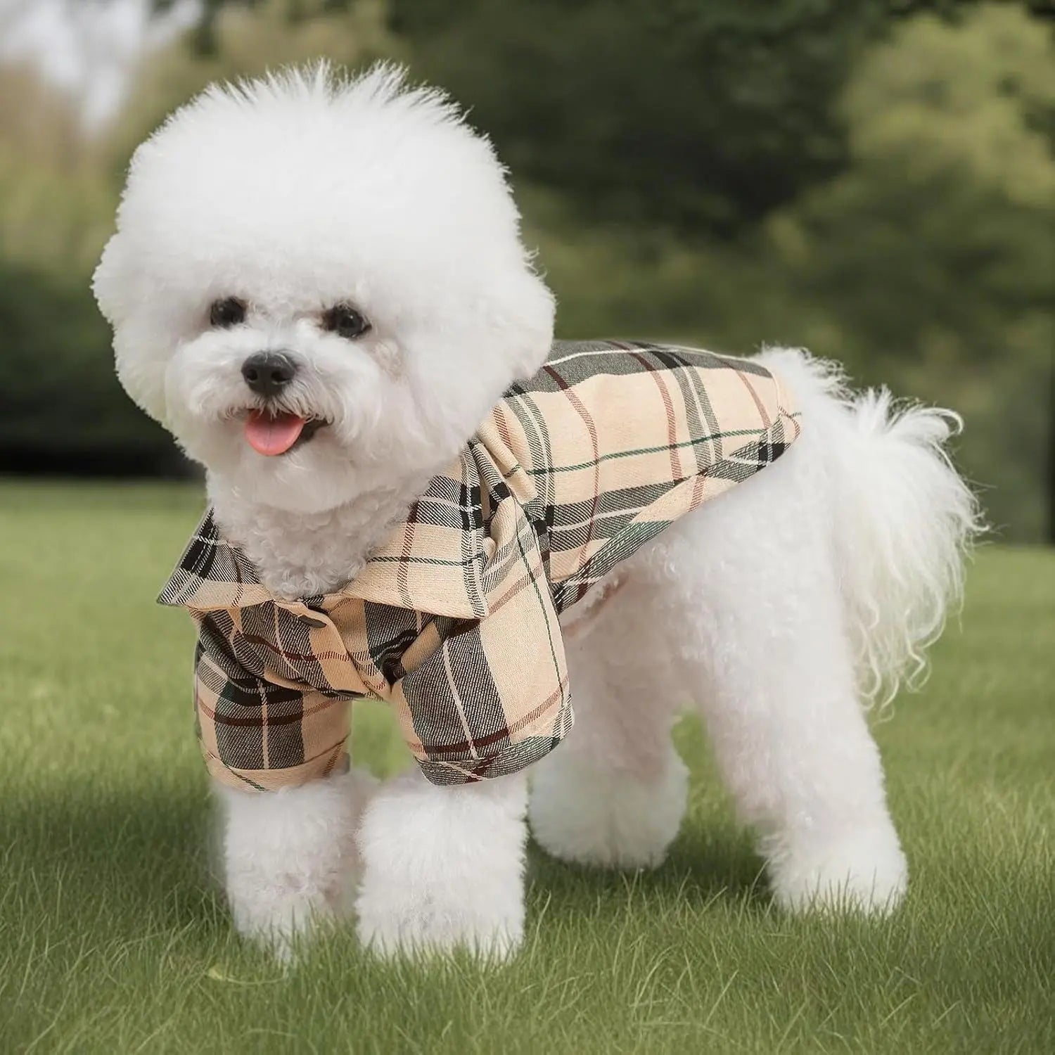 Plaid Dog Polo Shirt for Small and Medium Pets