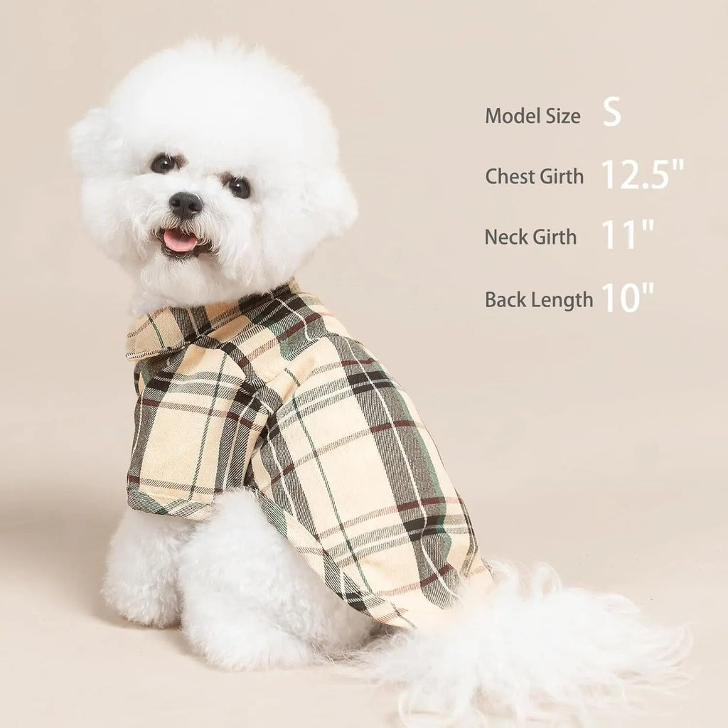 Plaid Dog Polo Shirt for Small and Medium Pets