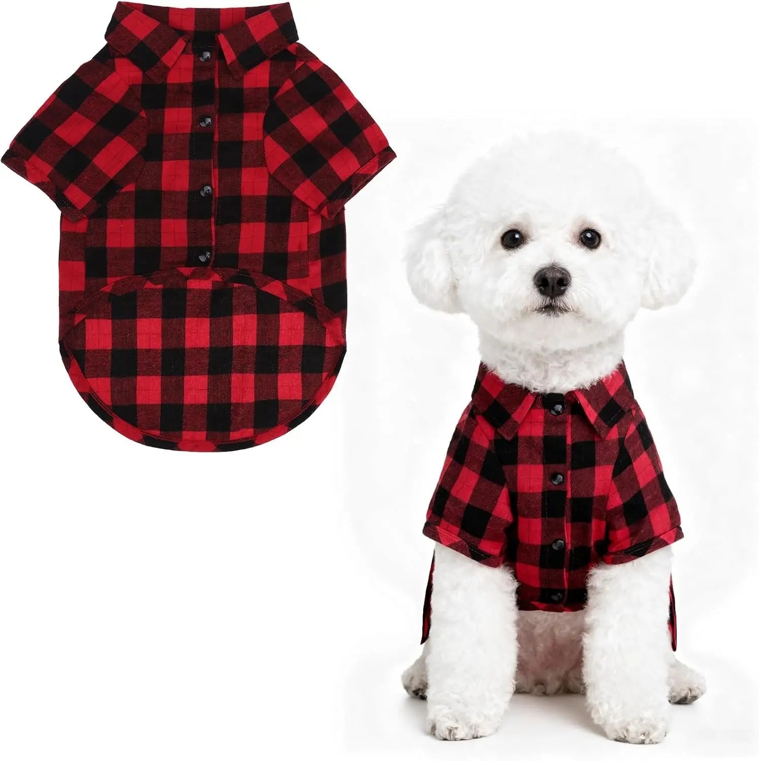 Plaid Dog Polo Shirt for Small and Medium Pets