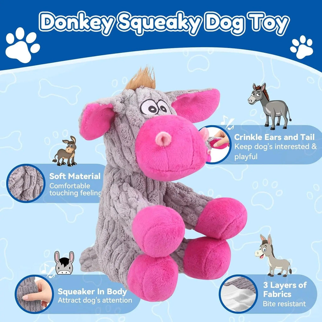 Plush Crinkle and Squeaky Dog Toy for All Life Stages
