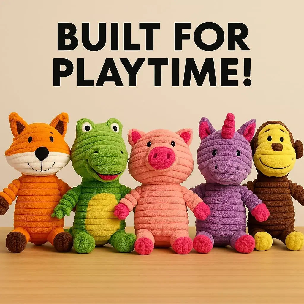 Plush Squeaky Dog Toy Set, 5-Pack for Medium & Large Dogs