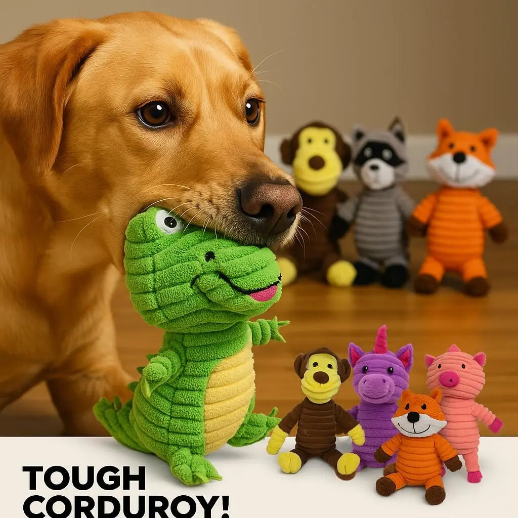 Plush Squeaky Dog Toy Set, 5-Pack for Medium & Large Dogs