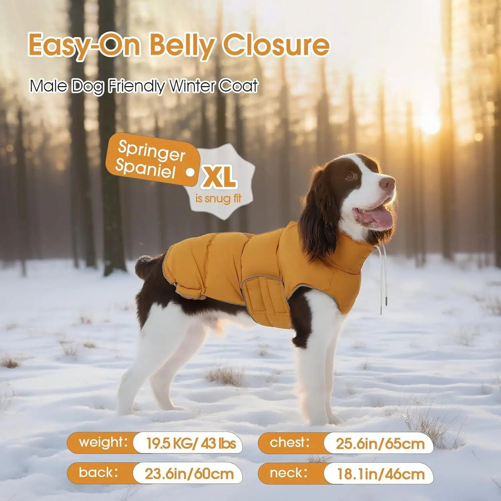 FUAMEY Puffer Waterproof Dog Jacket with Adjustable Fit