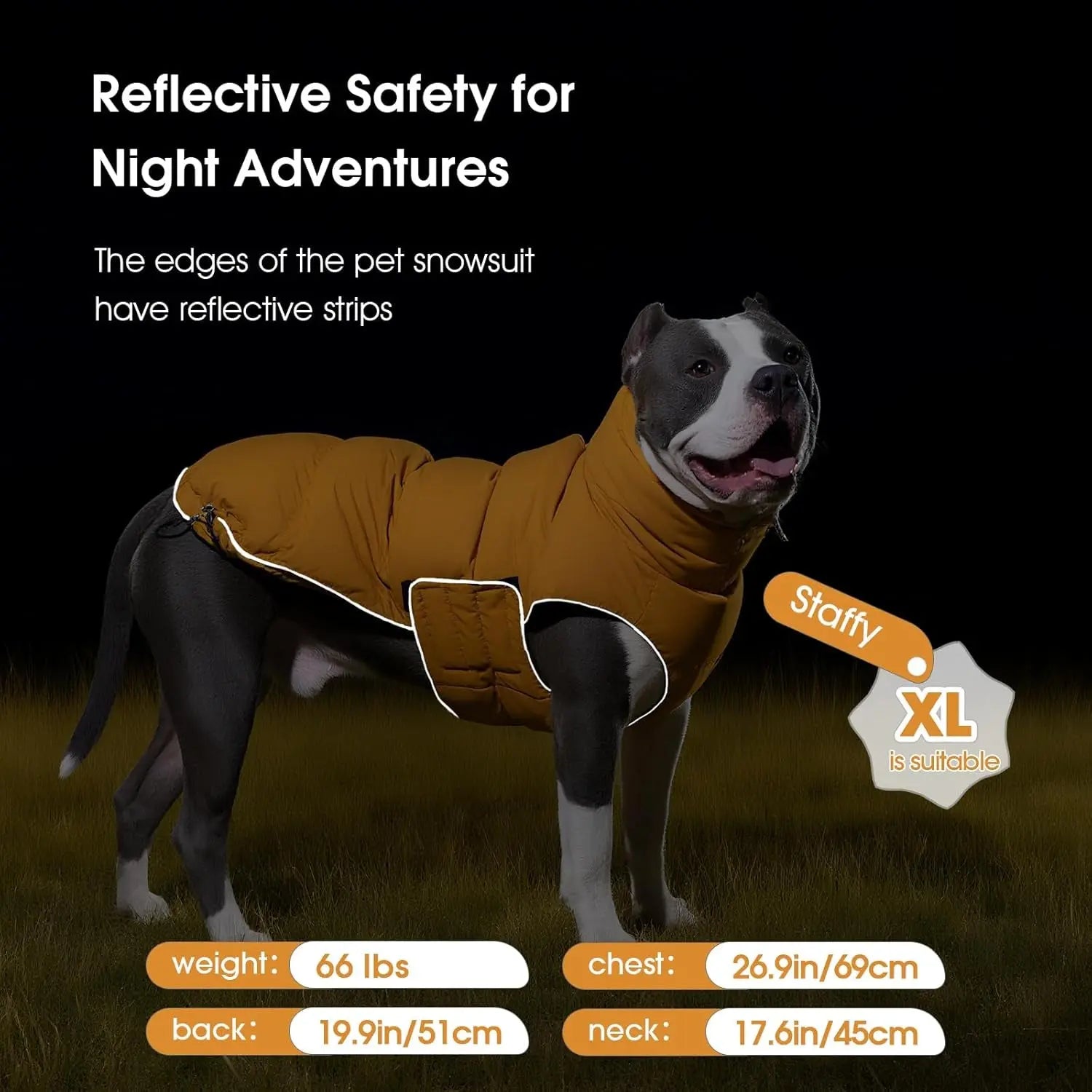 FUAMEY Puffer Waterproof Dog Jacket with Adjustable Fit