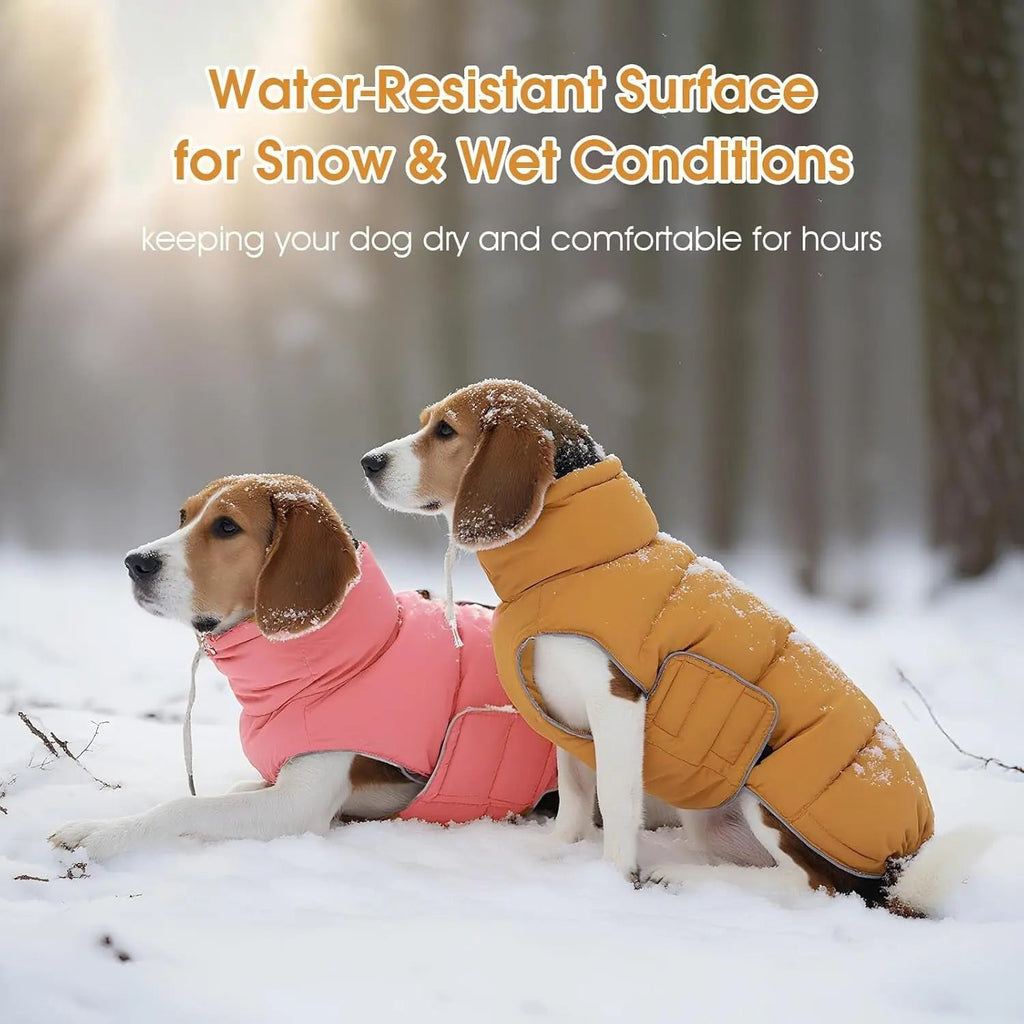 FUAMEY Puffer Waterproof Dog Jacket with Adjustable Fit