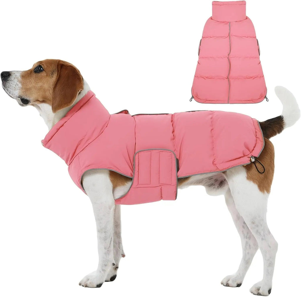 FUAMEY Puffer Waterproof Dog Jacket with Adjustable Fit