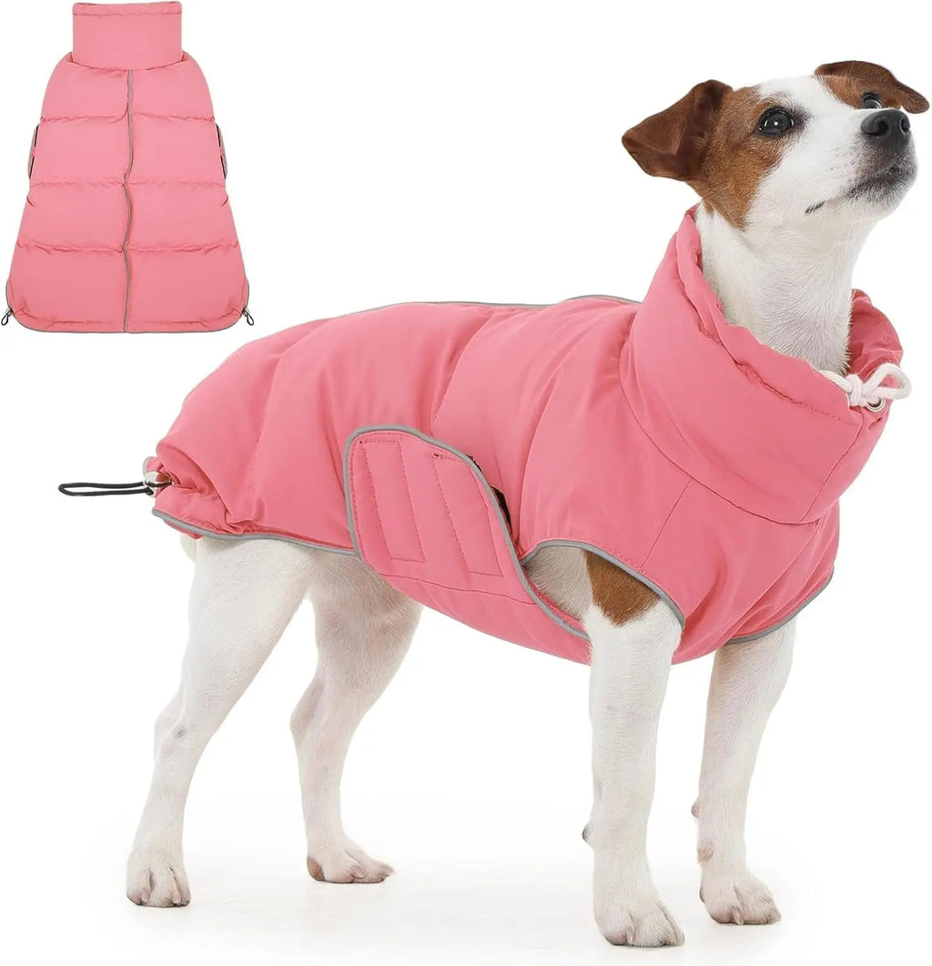 FUAMEY Puffer Waterproof Dog Jacket with Adjustable Fit