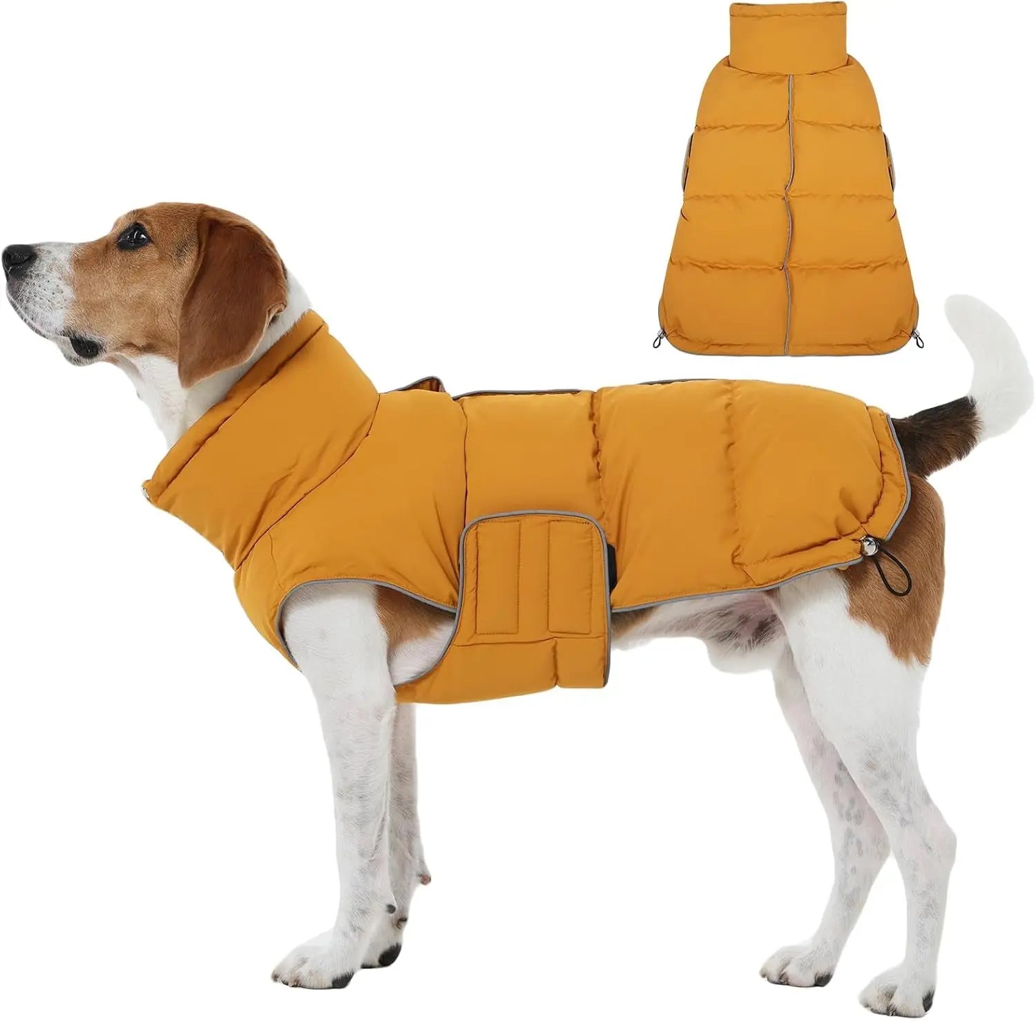 FUAMEY Puffer Waterproof Dog Jacket with Adjustable Fit
