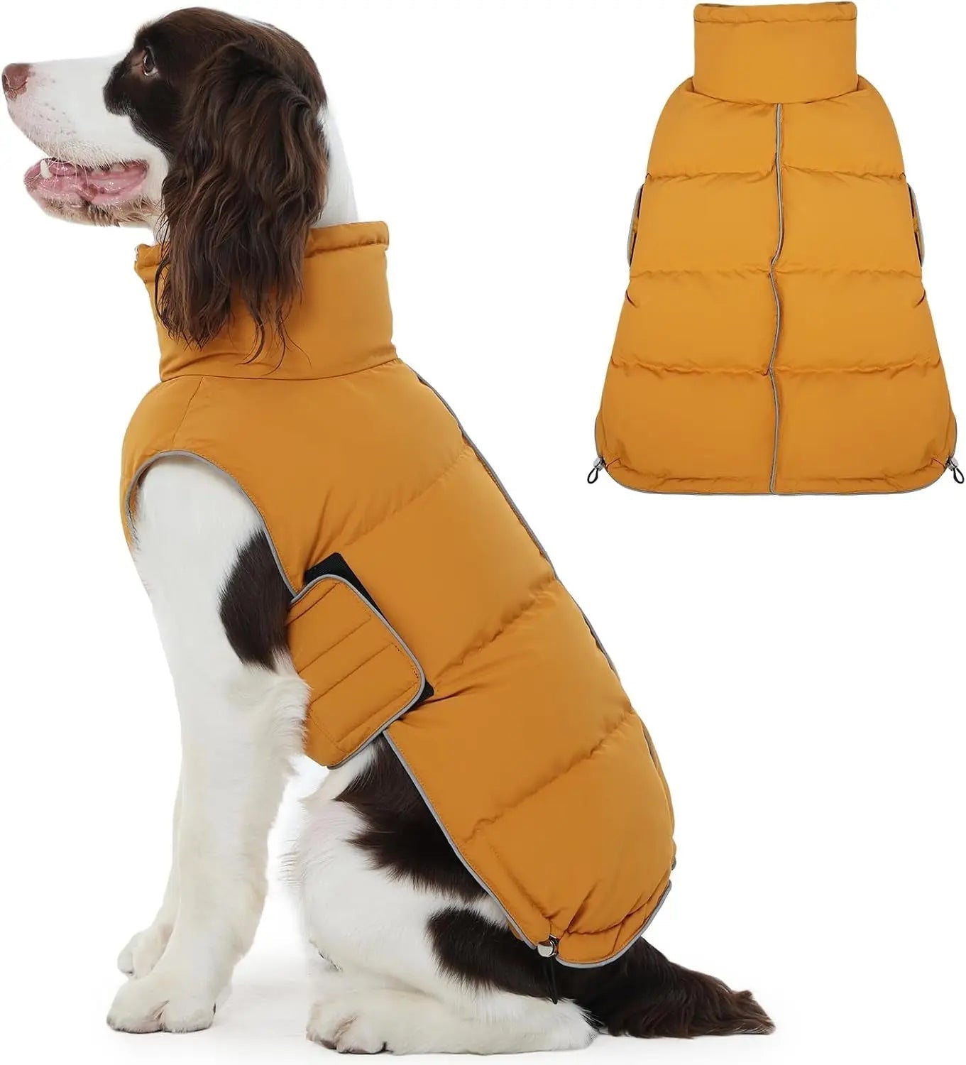 FUAMEY Puffer Waterproof Dog Jacket with Adjustable Fit