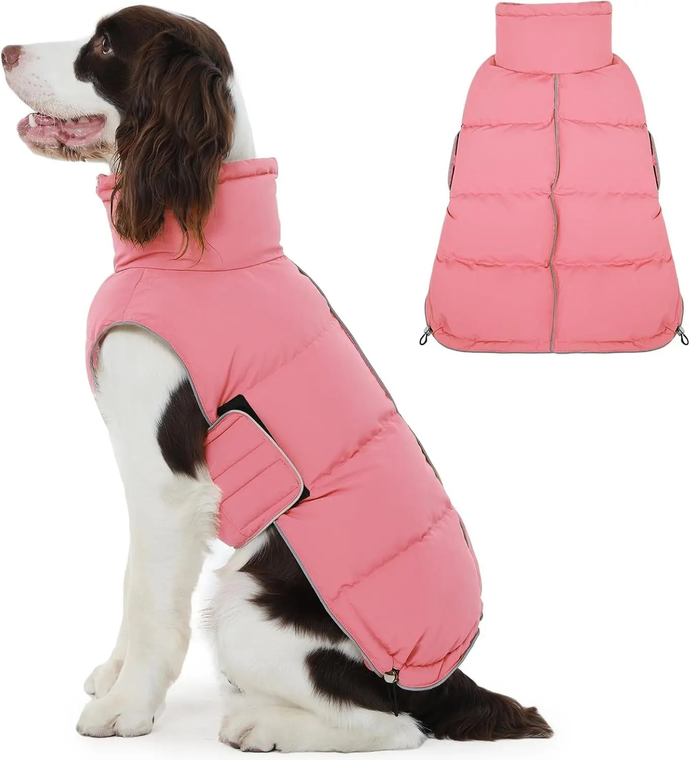 FUAMEY Puffer Waterproof Dog Jacket with Adjustable Fit