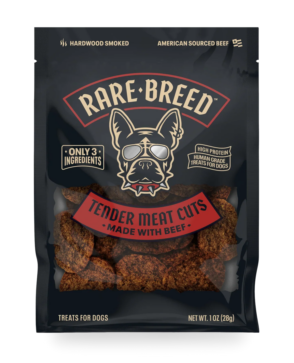 Rare Breed Tender Meat Cuts Dog Treats – 3 Ingredients, USA Made