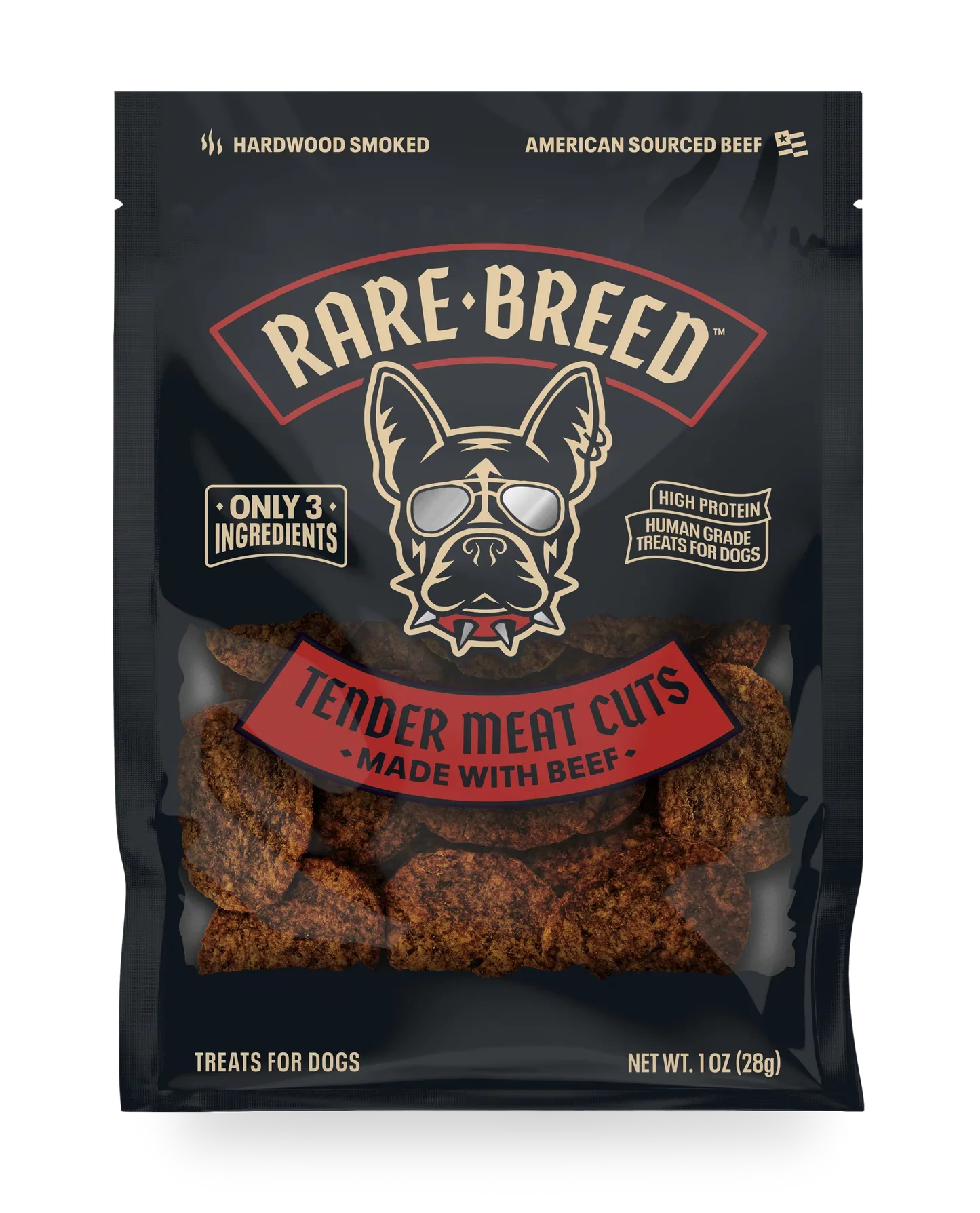 Rare Breed Tender Meat Cuts Dog Treats – 3 Ingredients, USA Made