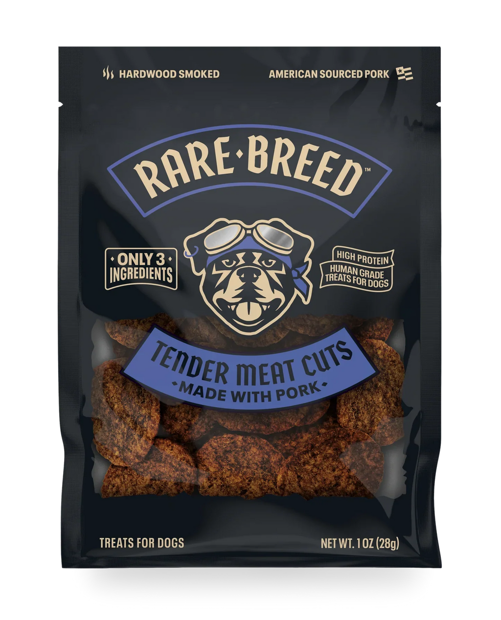 Rare Breed Tender Meat Cuts Dog Treats – 3 Ingredients, USA Made