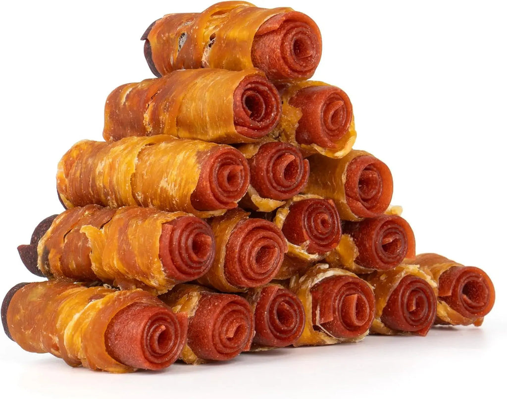Triple Flavor Rawhide-Free Dog Treat Rolls for Small Dogs, 16 Pack