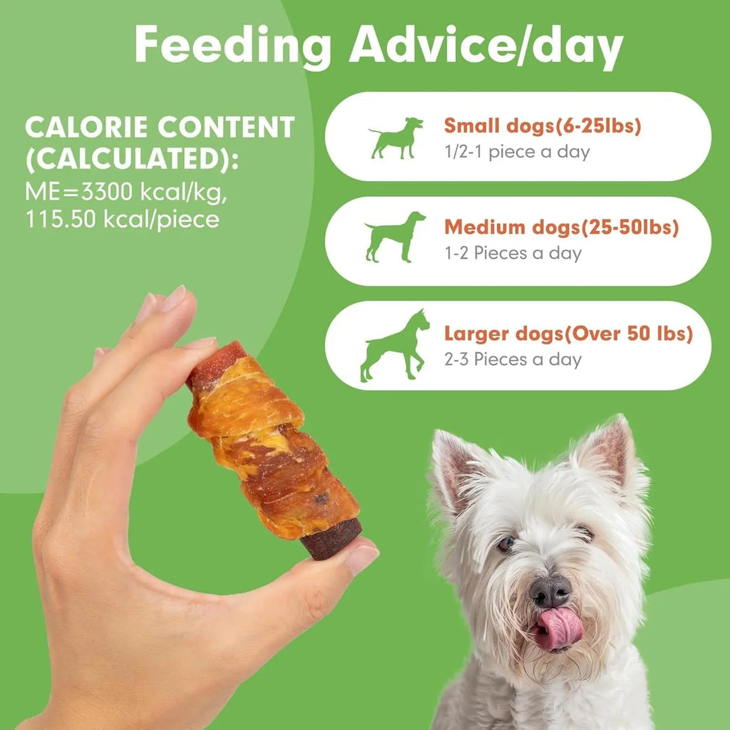 Triple Flavor Rawhide-Free Dog Treat Rolls for Small Dogs, 16 Pack