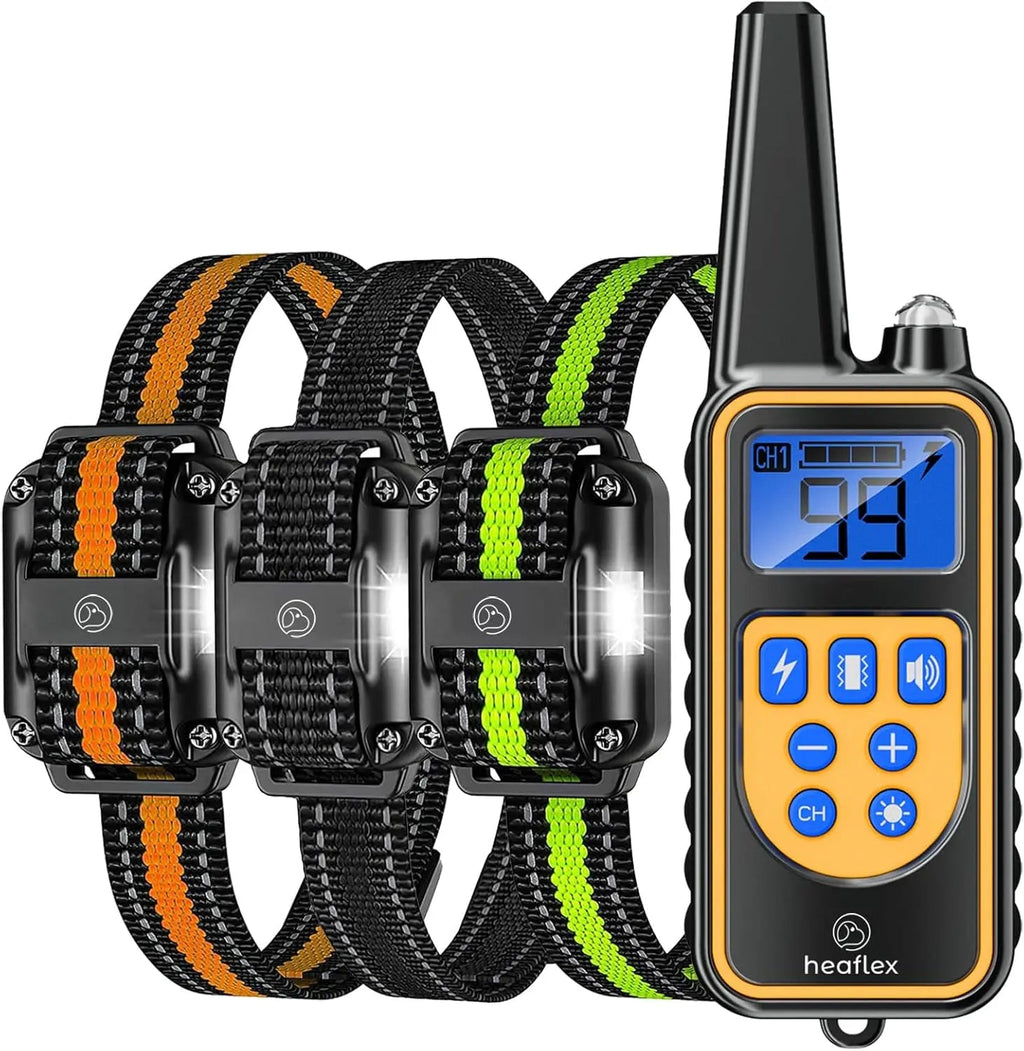 Remote Dog Training Collar with 4 Modes, Waterproof Receiver, 3-Dog Support