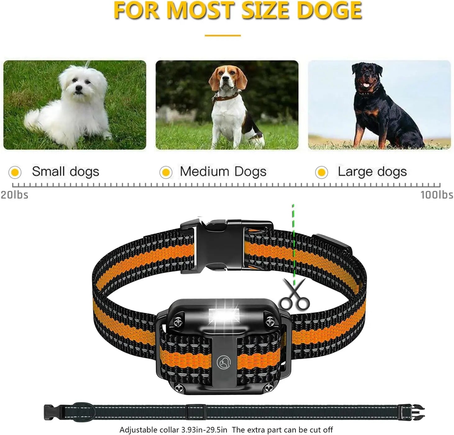 Remote Dog Training Collar with 4 Modes, Waterproof Receiver, 3-Dog Support