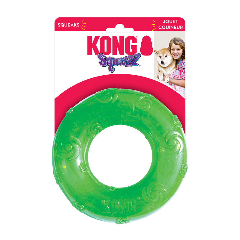 KONG Squeezz Ring Dog Toy with Recessed Squeaker