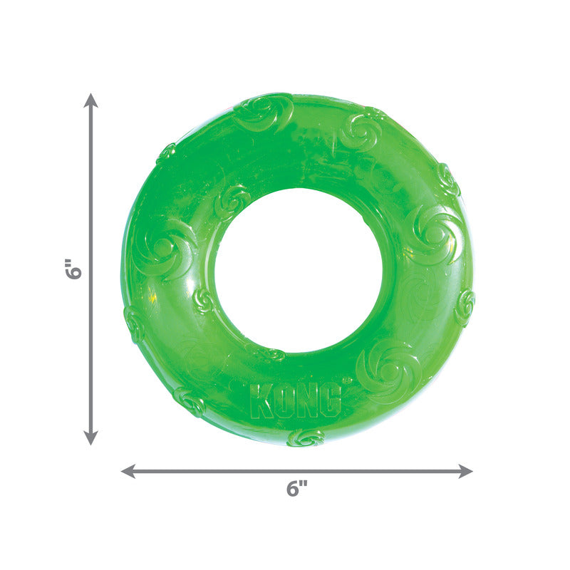 KONG Squeezz Ring Dog Toy with Recessed Squeaker