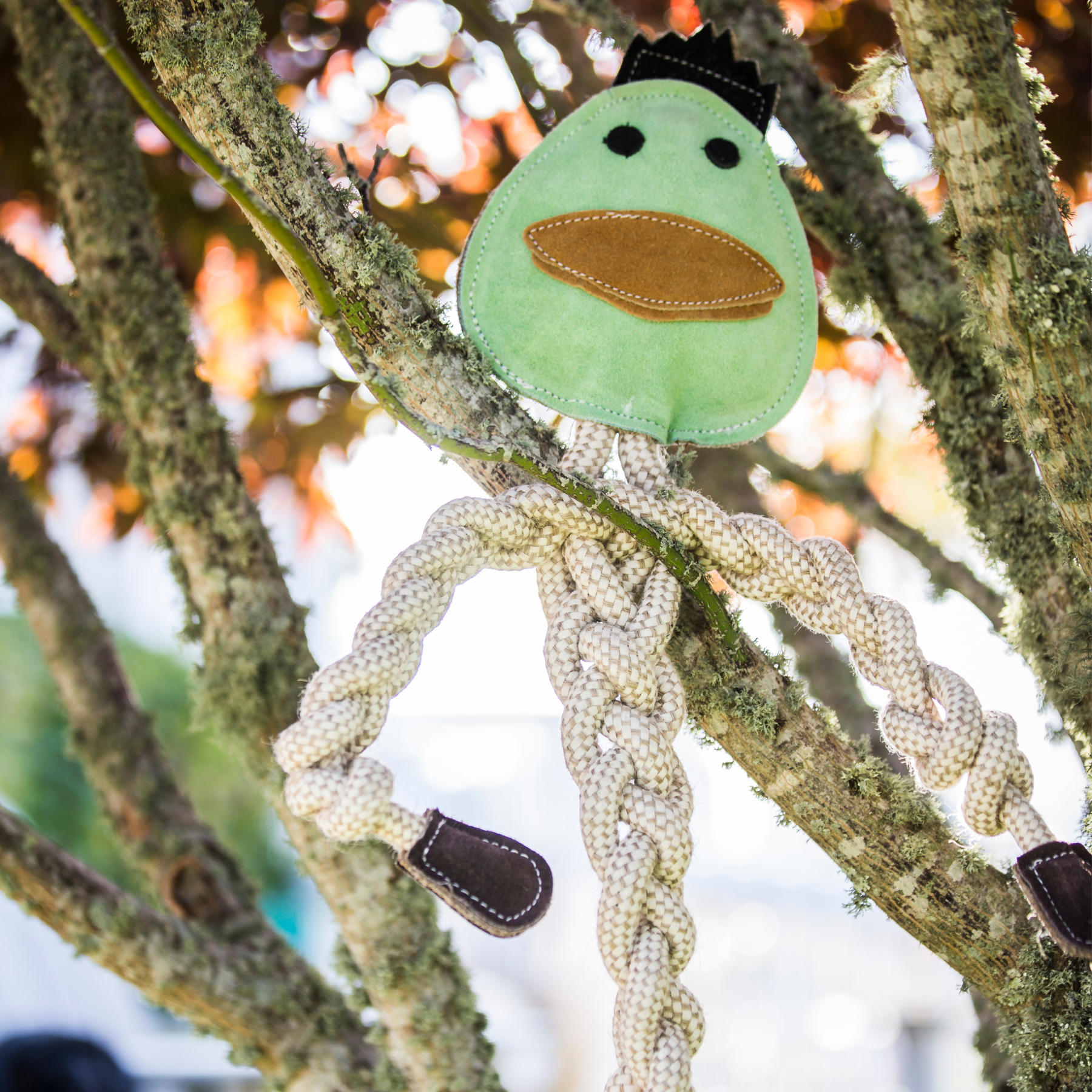 Dilly Duck Rope Dog Toy – Hemp & Cotton, 19" for Medium/Large Dogs